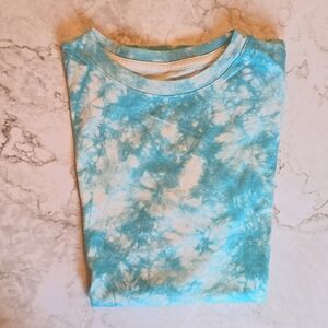 Boys XL short sleeve blue marble / tie-dye tee
